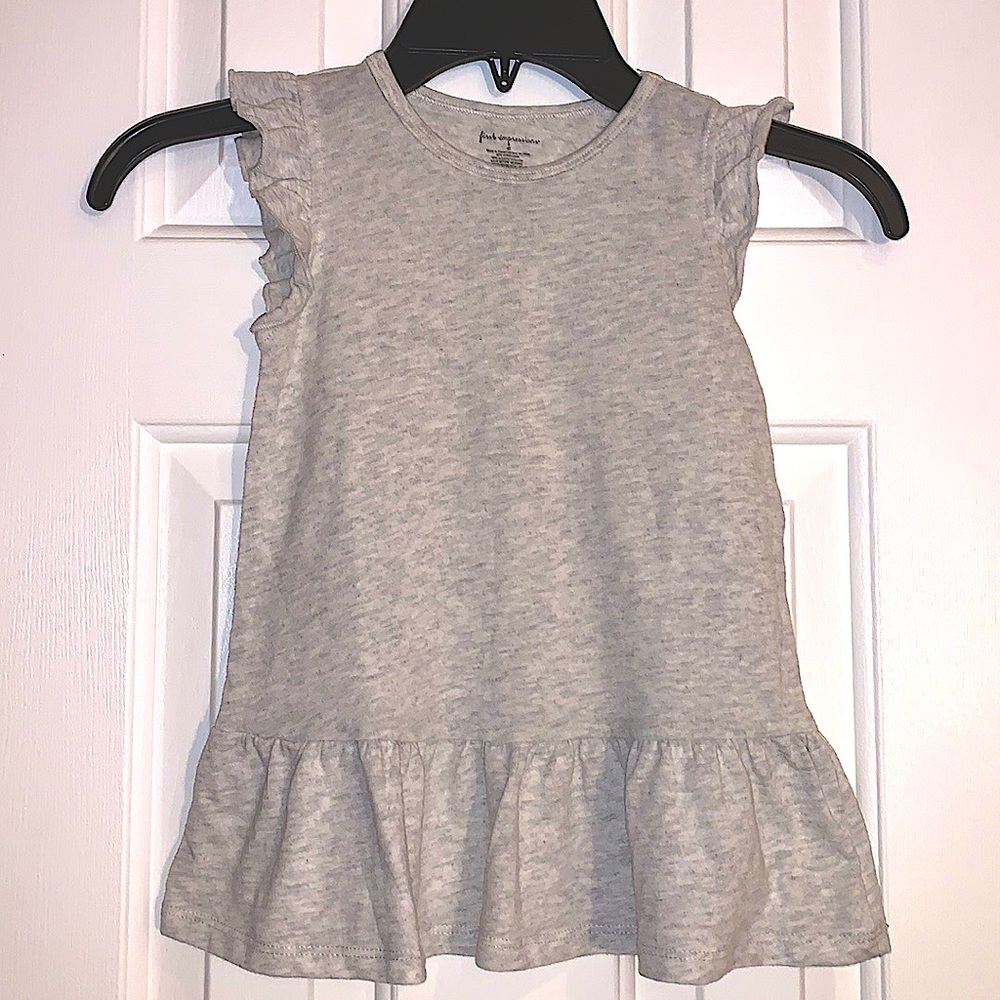 First Impressions Light gray (ruffles on short sleeves) Girls Top